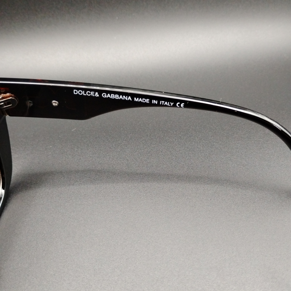 Dolce & Gabbana Women's Sunglasses in Dark Brown with Gold Trim - Picture 3 of 4